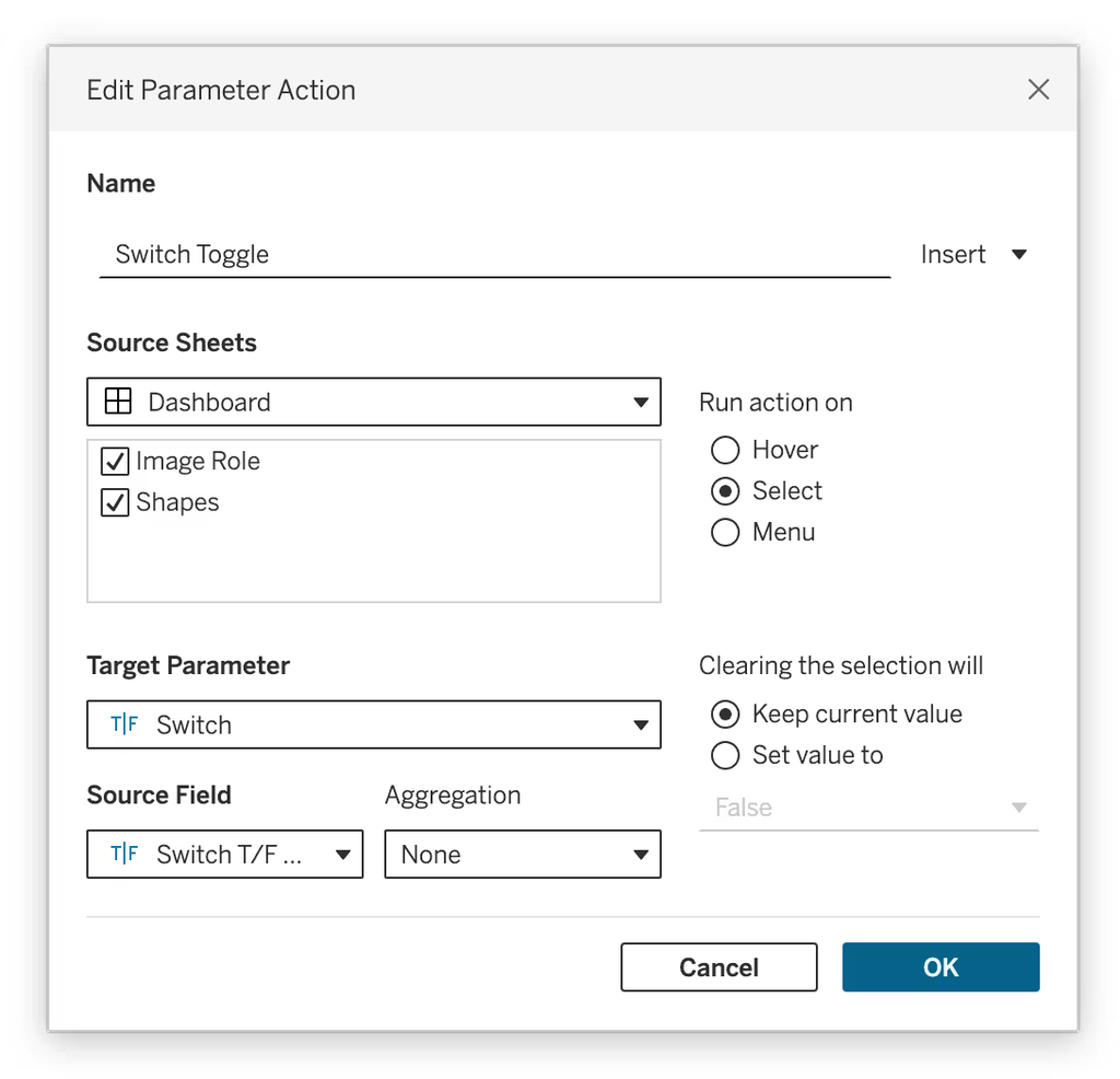 Parameter Action