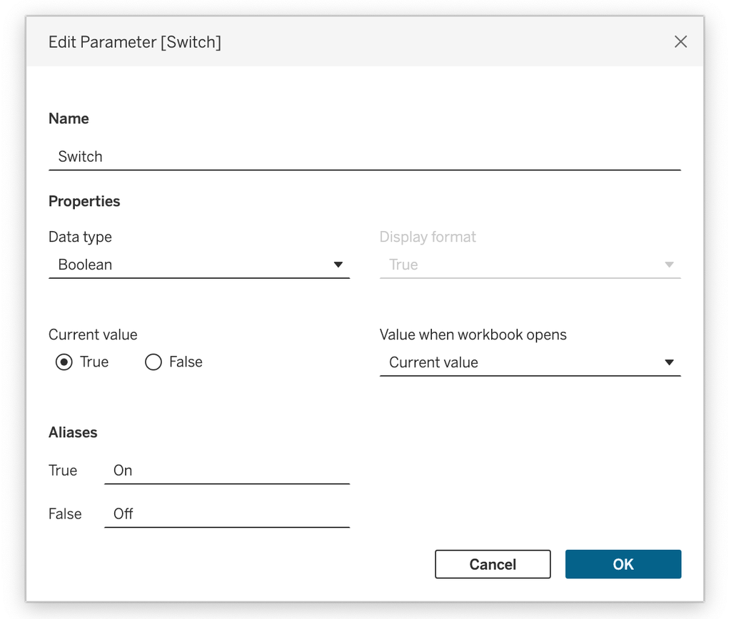 Parameter Screenshot